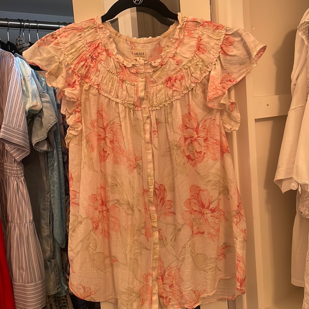 La Vie Rebecca Taylor floral cotton blouse